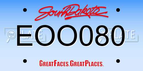 EOO080 South Dakota License Plate