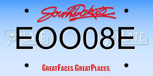 EOO08E South Dakota License Plate