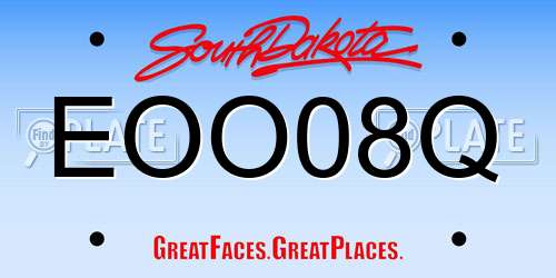EOO08Q South Dakota License Plate