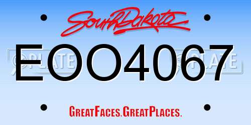 EOO4067 South Dakota License Plate