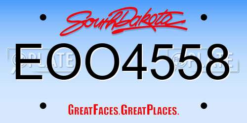 EOO4558 South Dakota License Plate