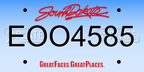 EOO4585 South Dakota License Plate