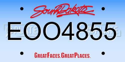 EOO4855 South Dakota License Plate