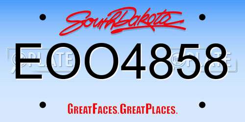 EOO4858 South Dakota License Plate