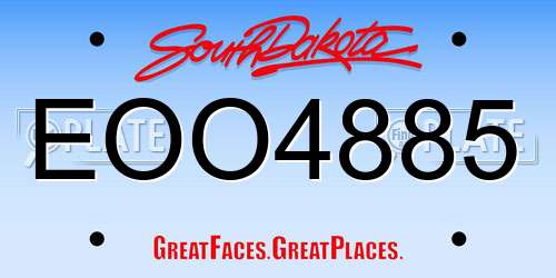 EOO4885 South Dakota License Plate