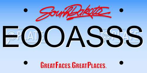 EOOASSS South Dakota License Plate