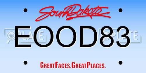 EOOD83 South Dakota License Plate