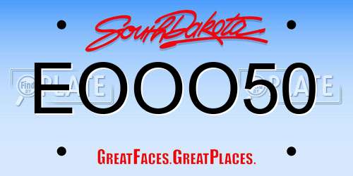 EOOO50 South Dakota License Plate