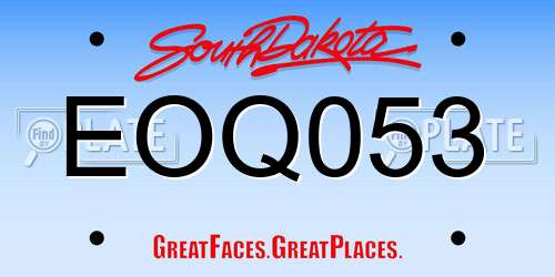 EOQ053 South Dakota License Plate