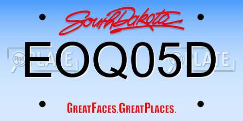 EOQ05D South Dakota License Plate