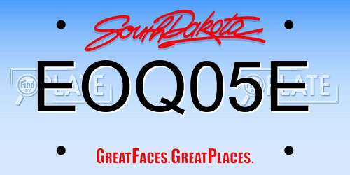 EOQ05E South Dakota License Plate