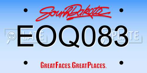 EOQ083 South Dakota License Plate