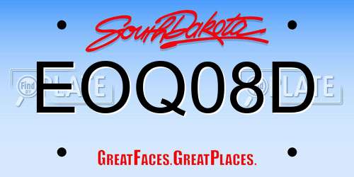 EOQ08D South Dakota License Plate