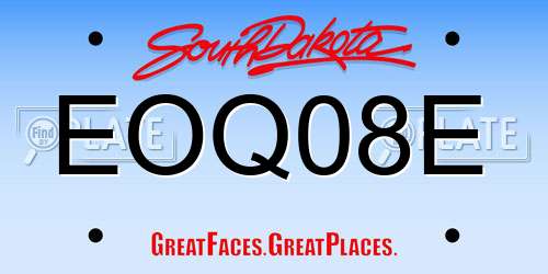 EOQ08E South Dakota License Plate