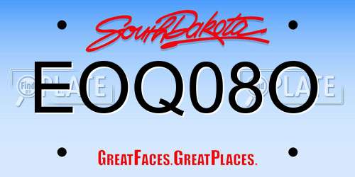 EOQ08O South Dakota License Plate