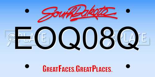EOQ08Q South Dakota License Plate