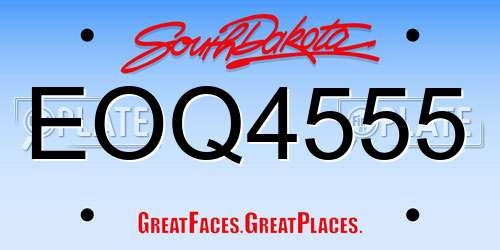 EOQ4555 South Dakota License Plate