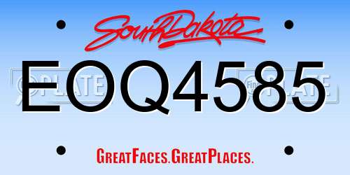 EOQ4585 South Dakota License Plate