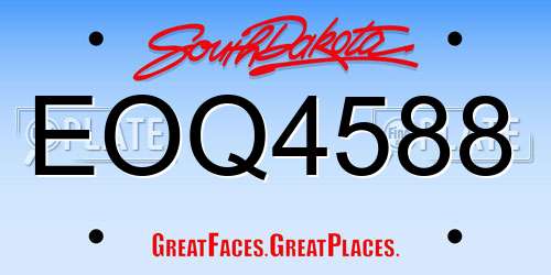 EOQ4588 South Dakota License Plate