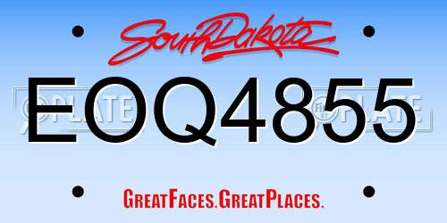 EOQ4855 South Dakota License Plate
