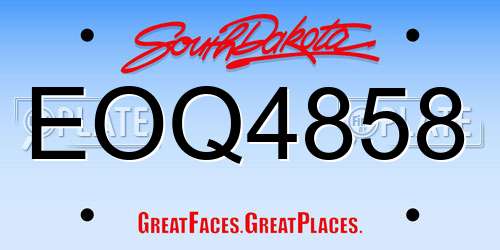 EOQ4858 South Dakota License Plate