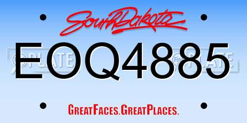 EOQ4885 South Dakota License Plate