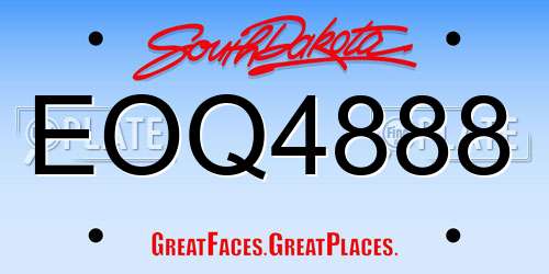 EOQ4888 South Dakota License Plate