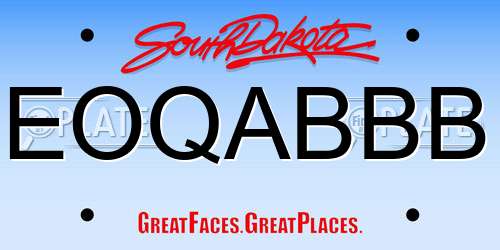 EOQABBB South Dakota License Plate