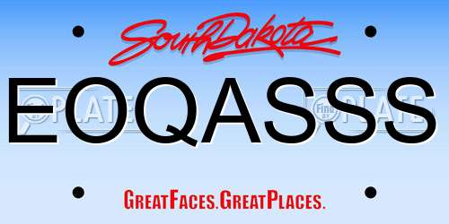 EOQASSS South Dakota License Plate