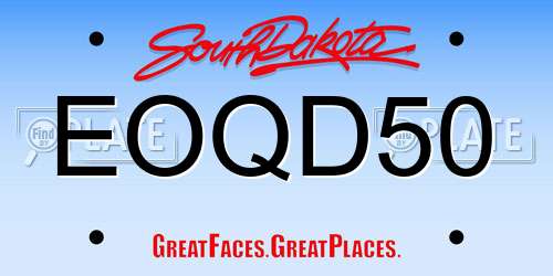 EOQD50 South Dakota License Plate