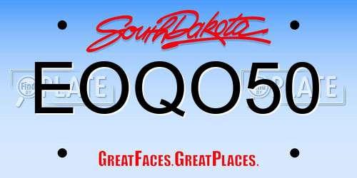 EOQO50 South Dakota License Plate