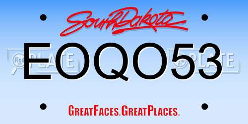 EOQO53 South Dakota License Plate