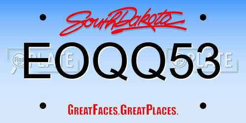 EOQQ53 South Dakota License Plate