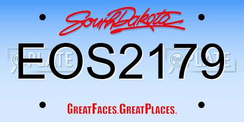EOS2179 South Dakota License Plate