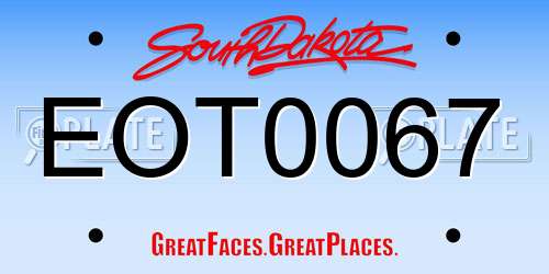 EOT0067 South Dakota License Plate