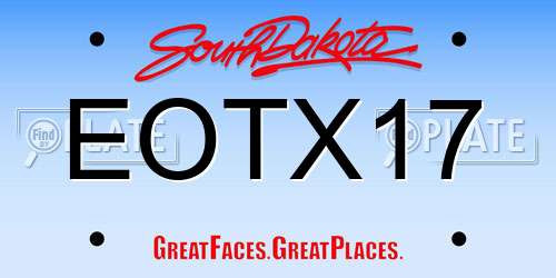 EOTX17 South Dakota License Plate