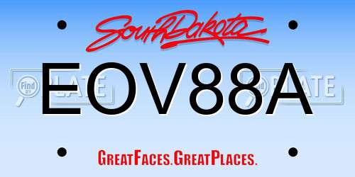 EOV88A South Dakota License Plate