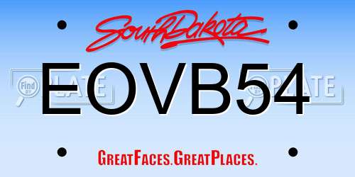 EOVB54 South Dakota License Plate