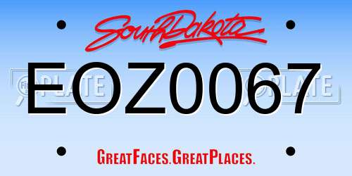EOZ0067 South Dakota License Plate