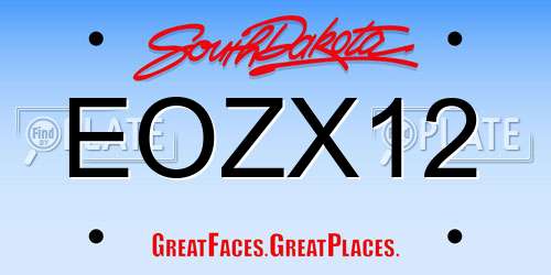 EOZX12 South Dakota License Plate