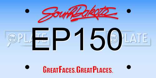 EP150 South Dakota License Plate