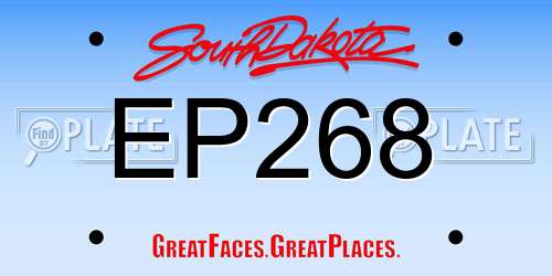 EP268 South Dakota License Plate