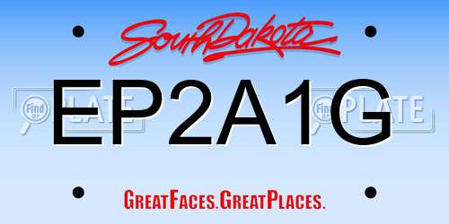 EP2A1G South Dakota License Plate