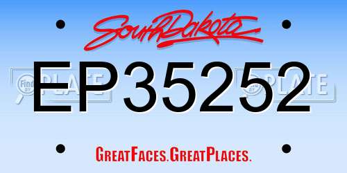 EP35252 South Dakota License Plate