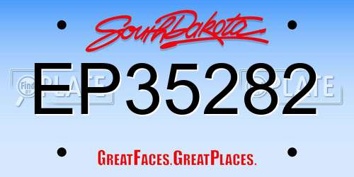 EP35282 South Dakota License Plate