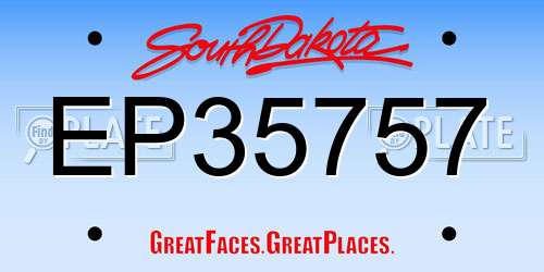 EP35757 South Dakota License Plate