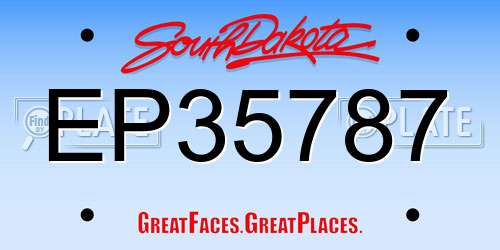 EP35787 South Dakota License Plate
