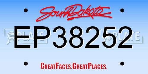 EP38252 South Dakota License Plate