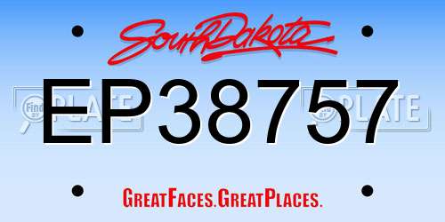 EP38757 South Dakota License Plate