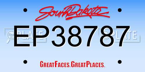 EP38787 South Dakota License Plate
